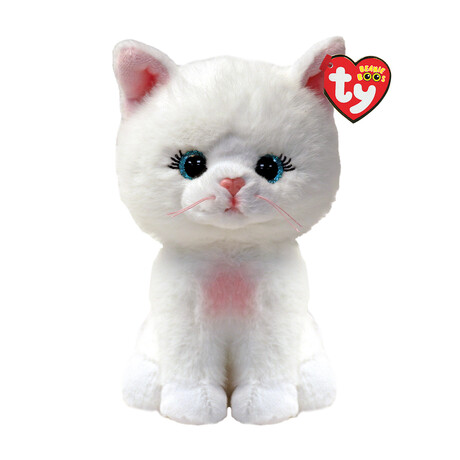 TY Beanie Boos Amelia Χνουδωτή Γατούλα Λευκή 15εκ