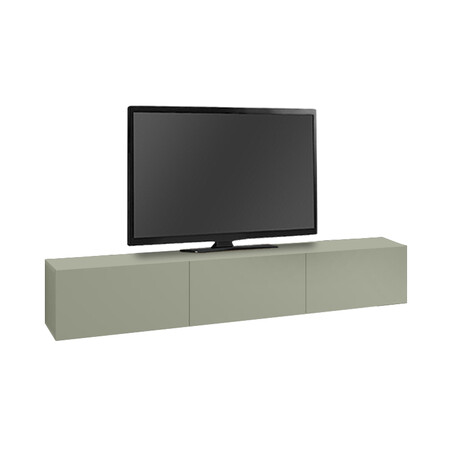 Έπιπλο Τηλεόρασης Επιτοίχιο Francy Megapap Χρώμα ash Green 180x30x30εκ.