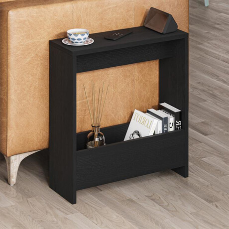 Τραπεζάκι Βοηθητικό Simpi Megapap Χρώμα Black Wood 55x20x60εκ.