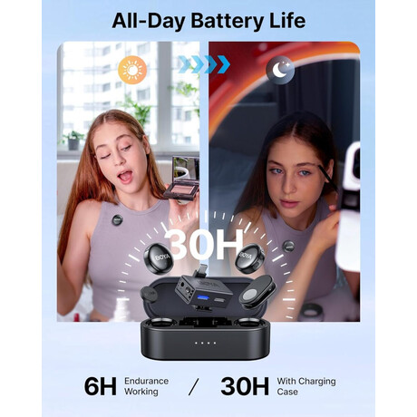 Boyalink 3 - Type-c & 3,5mm ai-Powered Button Wireless Microphone 2 tx + 1 rx no Case