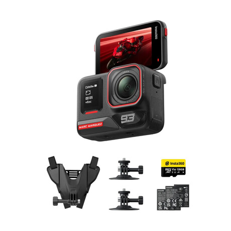 Insta360 ace pro 2 Marc Mαrquez 93 - Dual Battery, 128gb Microsd, Motorcycle Helmet Mount, Adhesive