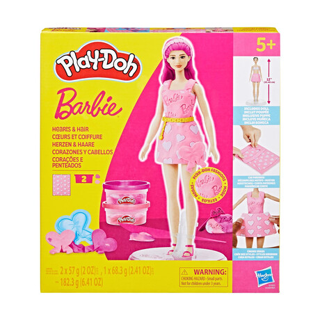 Hasbro Play-Doh: Fashion - Barbie Designer Dolls Hearts and Hair (G1357)
