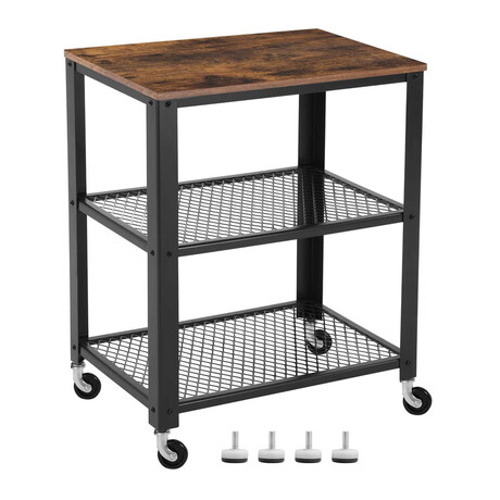 Τροχήλατο Μεταλλικό Τραπεζάκι με 3 Ράφια 60 x 40 x 77.5 cm Vasagle (Lrc78x) (Vaslrc78x)