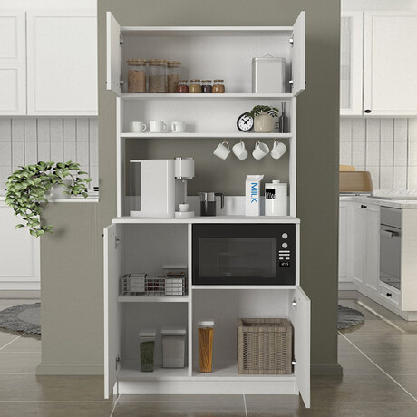 Έπιπλο Κουζίνας Tuco 2 Megapap Χρώμα Λευκό 90x40x180εκ.