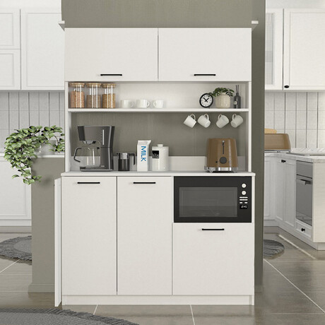 Έπιπλο Κουζίνας Tuco 3 Megapap Χρώμα Λευκό 123,8x40x180εκ.