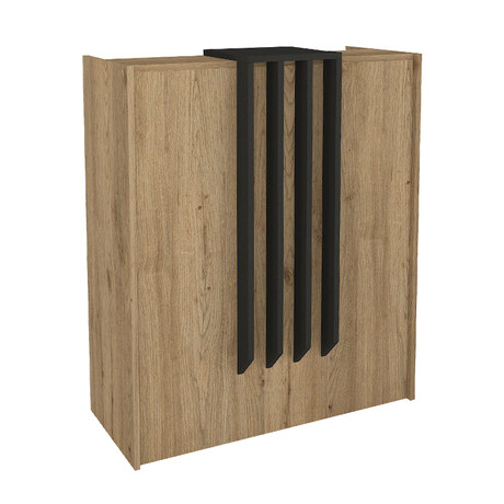 Γραφείο Υποδοχής - Reception Hola Megapap Χρώμα Sepet oak - Ανθρακί 93,6x45,2x110,3εκ.