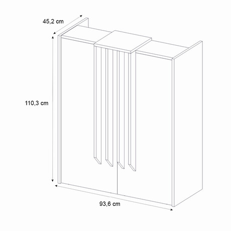 Γραφείο Υποδοχής - Reception Hola Megapap Χρώμα Sepet oak - Ανθρακί 93,6x45,2x110,3εκ.