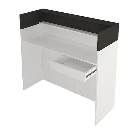 Γραφείο Υποδοχής - Reception Wilko Megapap με led Χρώμα Λευκό - Ανθρακί 113,6x42x110εκ.