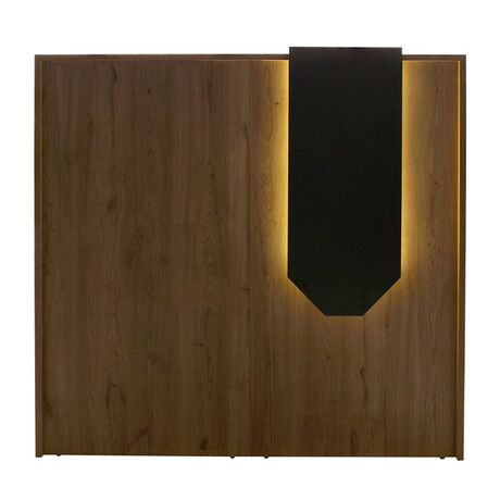 Γραφείο Υποδοχής - Reception Navita Megapap με led Χρώμα Sepet oak - Ανθρακί 113,6x42x111,8εκ.