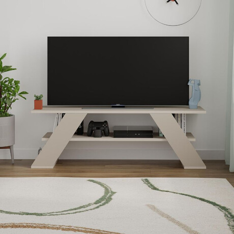 Έπιπλο Τηλεόρασης Farfalla Megapap Χρώμα Sandstone 120x33,5x40εκ.