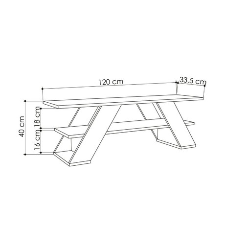 Έπιπλο Τηλεόρασης Farfalla Megapap Χρώμα Sandstone 120x33,5x40εκ.