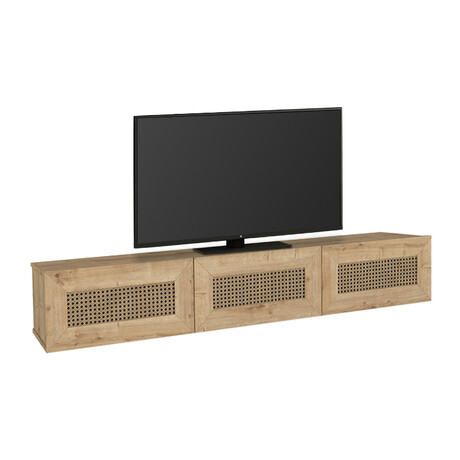 Έπιπλο Τηλεόρασης Επιτοίχιο Samuel Megapap Χρώμα Sapphire oak 180x31,4x28,6εκ.