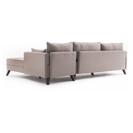 Γωνιακός Καναπές Bella Megapap Δεξιά Γωνία Υφασμάτινος Χρώμα Κρεμ 275x165x85εκ.