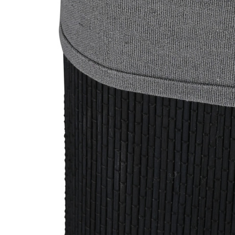 Estia Καλαθι Απλυτων Bamboo Essentials Πτυσσομενο Ορθογωνιο 60lt Μαυρο