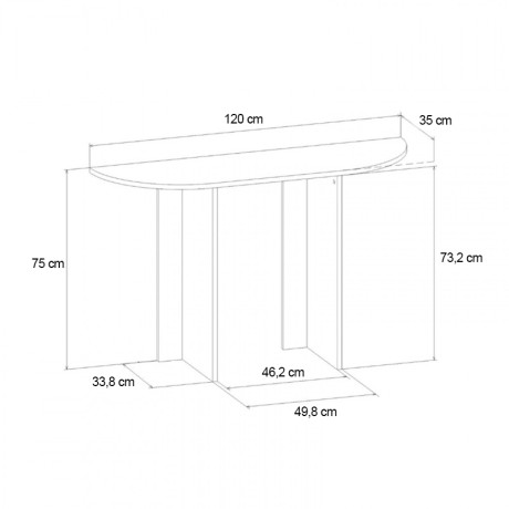 Κονσόλα Cortado Megapap Χρώμα Sapphire oak 120x35x75εκ.