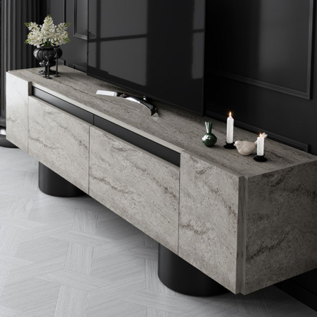 Έπιπλο Τηλεόρασης Haven Megapap Χρώμα Travertine 180x30x50εκ.