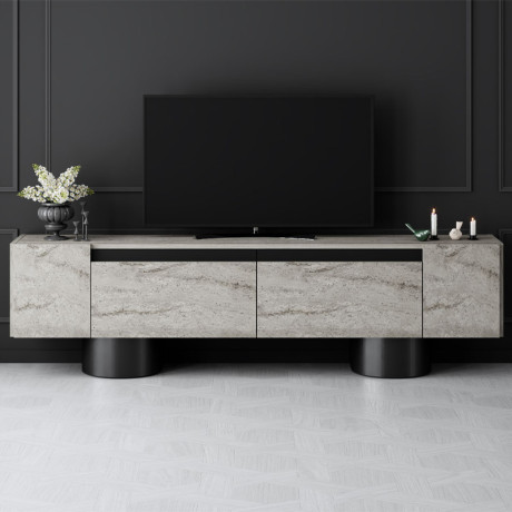 Έπιπλο Τηλεόρασης Haven Megapap Χρώμα Travertine 180x30x50εκ.