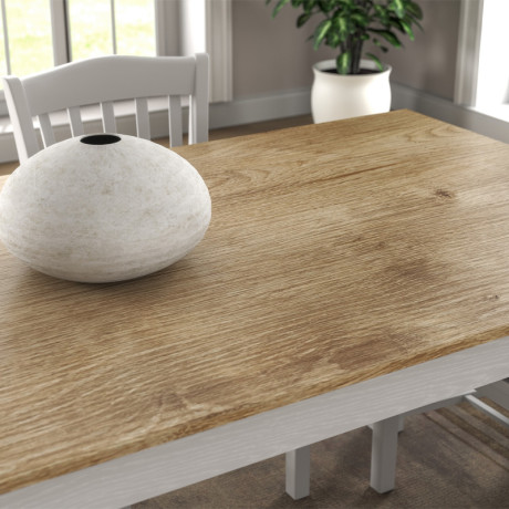 Τραπέζι Fira Megapap Χρώμα Λευκό - Φυσικό Οξιάς 180x90x78εκ.