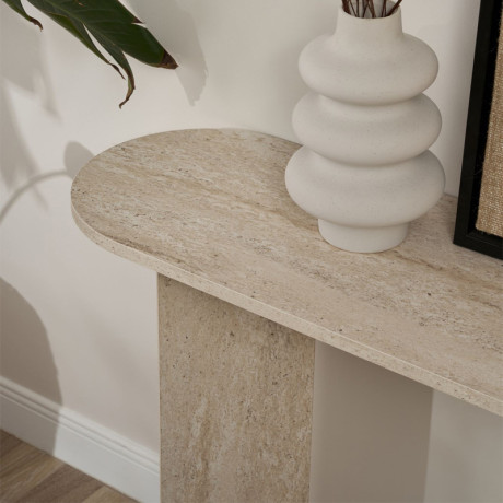 Κονσόλα Sira Megapap Χρώμα Travertine 150x35x75εκ.