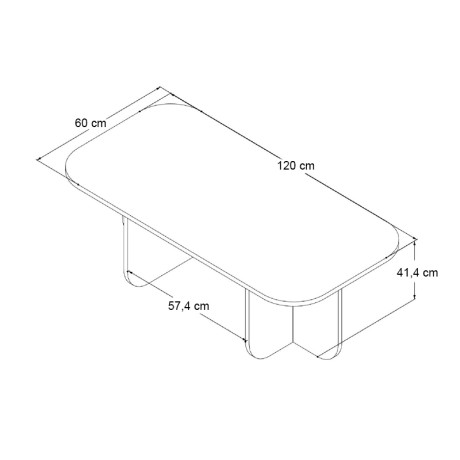 Τραπεζάκι Σαλονιού Becaj Megapap Χρώμα Καρυδί 120x60x41,4εκ.