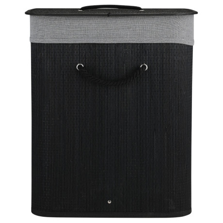 Estia Καλαθι Απλυτων Bamboo Essentials Πτυσσομενο Ορθογωνιο 60lt Μαυρο