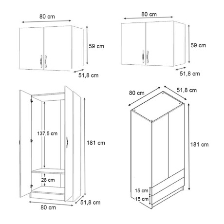 Ντουλάπα Ρούχων Vivian Megapap Τετράφυλλη με Πατάρι και Συρτάρια Χρώμα Φυσικό Οξιάς 160x51,8x240εκ.