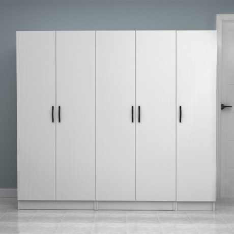 Ντουλάπα Ρούχων Vivian Megapap Πεντάφυλλη Χρώμα Λευκό 200x51,8x181εκ.
