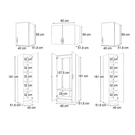 Ντουλάπα Ρούχων Vivian Megapap Τετράφυλλη με Πατάρι Χρώμα Καρυδί 160x51,8x240εκ.