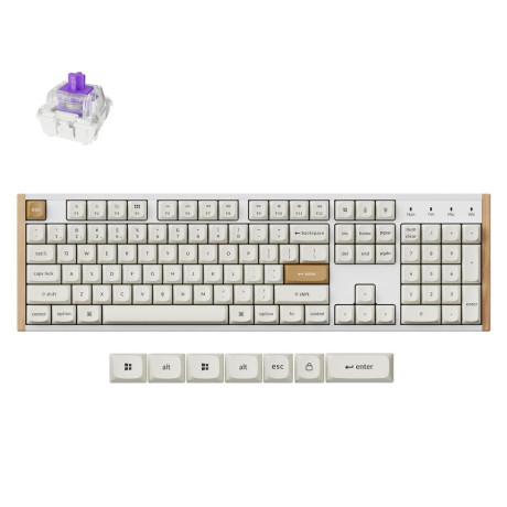 Keychron k10 he (K10h-q1) Special Wood Edition White Wireless Magnetic Hall Effect rgb 100% us