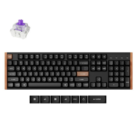 Keychron k10 he (K10h-f1) Special Wood Edition Wireless Magnetic Hall Effect rgb Keyboard 100% us