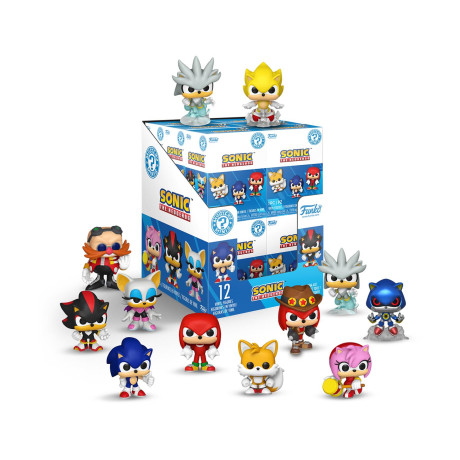 Funko Mystery Minis: Sonic the Hedgehog - Sonic, Tails, Amy, Knuckles, Shadow, Metal Sonic, dr. Eggman, Silver, Rouge, Treasure Hunter Knuckles, Silver (Glows), Super Sonic (Glows) (Blind Box/random) Vinyl Figures