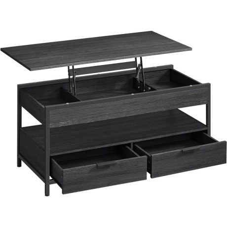 Vasagle Lift top Coffee Table With Storage Drawers and Hidden Compartments Charcoal Grey (Lct209b22) (Vaslct209b22)