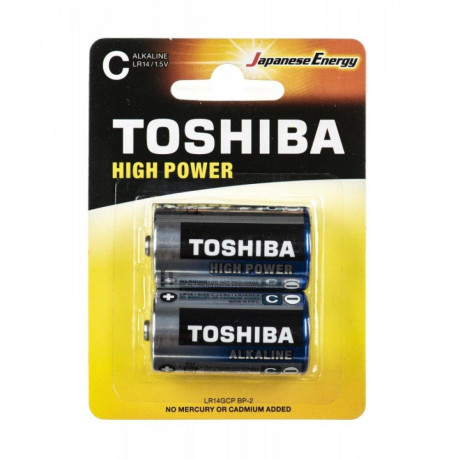 Toshiba High Power Αλκαλικές Μπαταρίες c 1.5v 2τμχ (Lr14gcp-bp-2) (Toslr14gcp-bp-2)