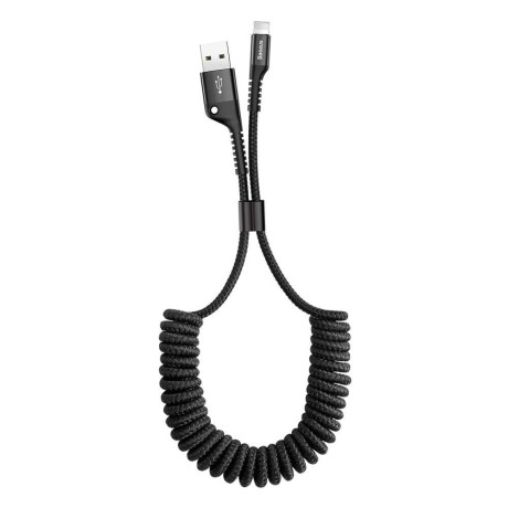 Baseus Spring-Loaded Cable Lightning 1m 2a Black (Calsr-01) (Bascalsr-01)