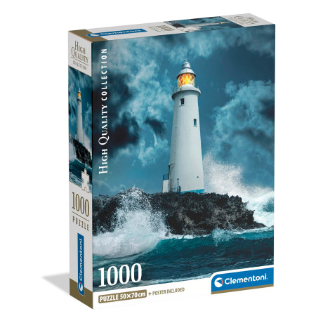 Clementoni Παζλ High Quality Collection Καταιγίδα Στο Φάρο 1000 τμχ - Compact Box