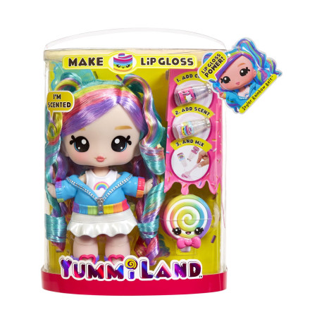Mga Yummiland: lip Gloss Doll - Skyler Rainbow Belt, With diy lip Gloss kit (121022)