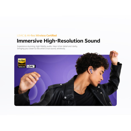 Qcy Melobuds n70 anc Silver Titanium - 55dbtws Flagship hi-res Earbuds bt 6.0 Ipx5 Wireless Charge