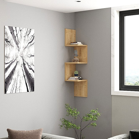 Ραφιέρα Τοίχου Zikzak Megapap Χρώμα Sapphire oak 25x25x105,4εκ.