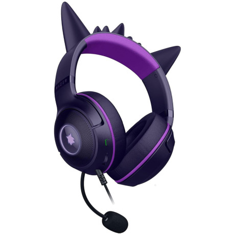 Kraken Kitty v2 Gengar Pokemon ed. – rgb – usb 7.1 Gaming Headset – Purple Ears – Pc / ps5 / switch