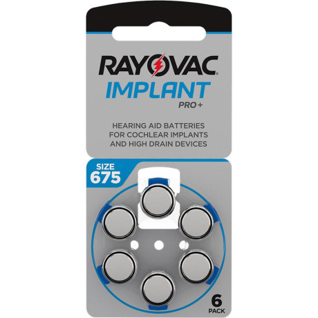Rayovac 675 Implant pro + mf Hearing aid Batteries (Ray14849)