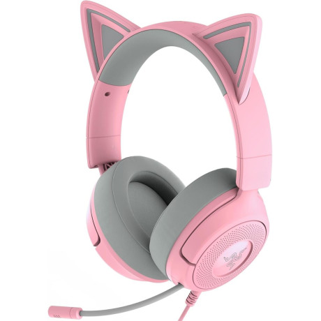 Kraken Kitty v3 x Quartz - Gaming Headset - Kitty Ears - 7.1 Surround - Pc/ps5/xbox/switch 2 - 3.5mm