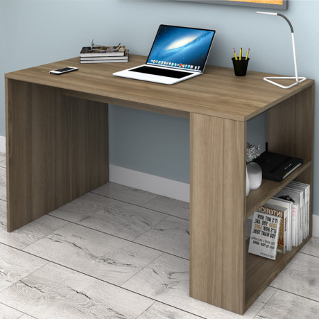 Γραφείο Εργασίας Mikro Megapap Χρώμα Καρυδί 120x60x75εκ.