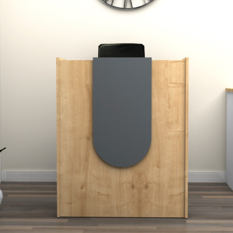 Γραφείο Υποδοχής - Reception Mezzo Megapap Χρώμα Φυσικό Οξιάς - Ανθρακί 90x40x110εκ.