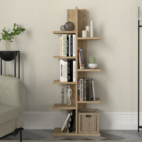 Βιβλιοθήκη Tree Megapap Χρώμα Sapphire oak 45x21,4x121,8εκ. Βιβλιοθήκη Tree Megapap Χρώμα Sapphire oak 45x21,4x121,8εκ.