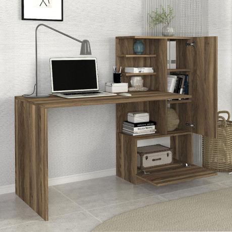 Γραφείο Εργασίας Merino Megapap Χρώμα Καρυδί 149,5x61,8x120εκ.