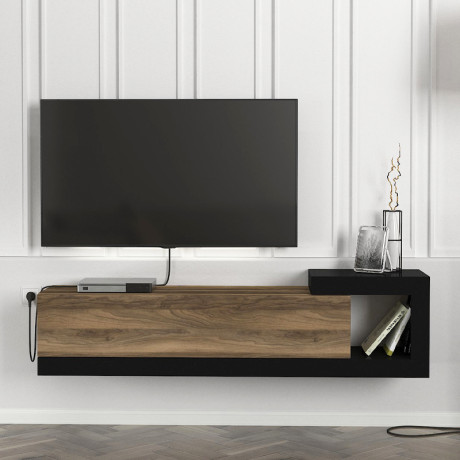 Έπιπλο Τηλεόρασης Επιτοίχιο Volare Megapap Χρώμα Καρυδί - Μαύρο 150x29,6x38,6εκ. Έπιπλο Τηλεόρασης Επιτοίχιο Volare Megapap Χρώμα Καρυδί - Μαύρο 150x29,6x38,6εκ.