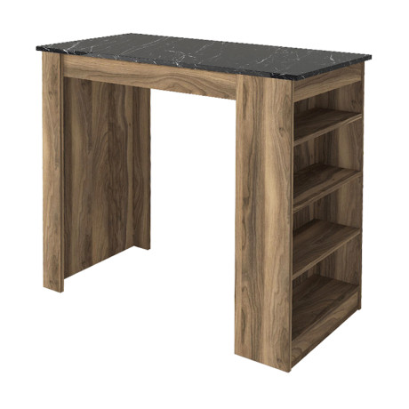 Τραπέζι Μπαρ Monaco Megapap Χρώμα Καρυδί - Μαύρο εφέ Μαρμάρου 120x51,6x101,8εκ. Τραπέζι Μπαρ Monaco Megapap Χρώμα Καρυδί - Μαύρο εφέ Μαρμάρου 120x51,6x101,8εκ.