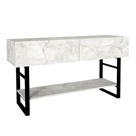 Κονσόλα Aron Megapap Χρώμα Λευκό εφέ Μαρμάρου 138,8x41x75,7εκ. Κονσόλα Aron Megapap Χρώμα Λευκό εφέ Μαρμάρου 138,8x41x75,7εκ.