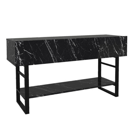 Κονσόλα Aron Megapap Χρώμα Μαύρο εφέ Μαρμάρου 138,8x41x75,7εκ. Κονσόλα Aron Megapap Χρώμα Μαύρο εφέ Μαρμάρου 138,8x41x75,7εκ.
