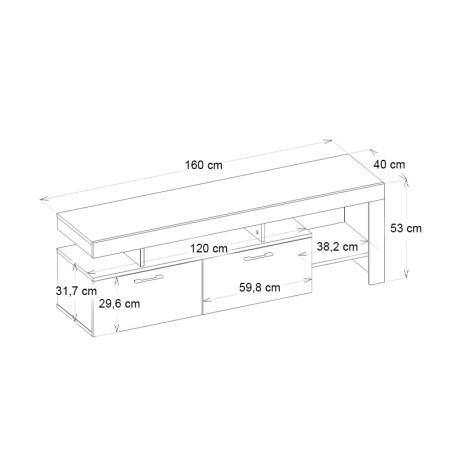Έπιπλο Τηλεόρασης Acnes Megapap Χρώμα Λευκό εφέ Μαρμάρου - Sapphire oak 160x40x53εκ. Έπιπλο Τηλεόρασης Acnes Megapap Χρώμα Λευκό εφέ Μαρμάρου - Sapphire oak 160x40x53εκ.